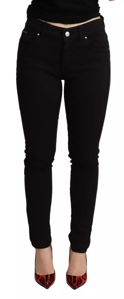 Black Cotton Stretch Skinny Denim Jeans-Dolce & Gabbana-LabelTerrace.com