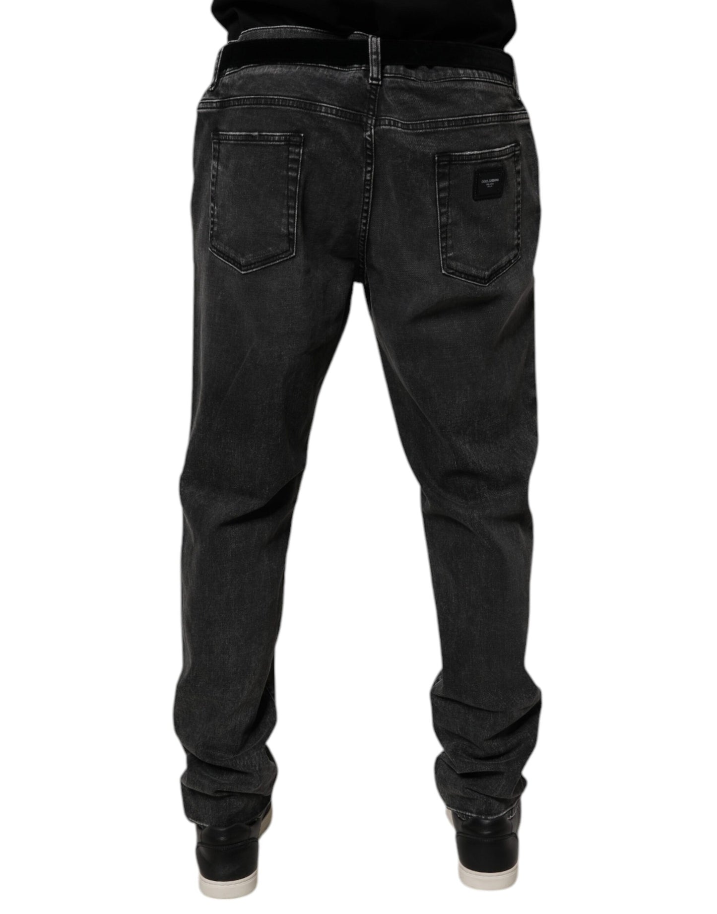 Black Cotton Stretch Skinny Men Denim Jeans-Dolce & Gabbana-LabelTerrace.com
