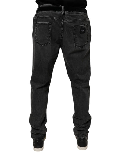 Black Cotton Stretch Skinny Men Denim Jeans-Dolce & Gabbana-LabelTerrace.com