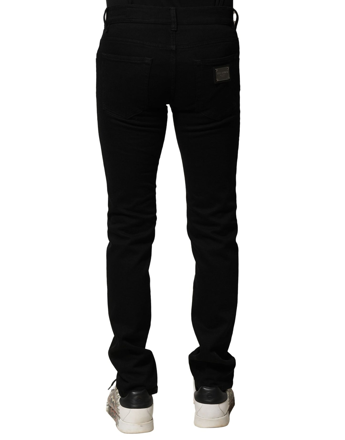 Black Cotton Stretch Skinny Men Denim Jeans-Dolce & Gabbana-LabelTerrace.com