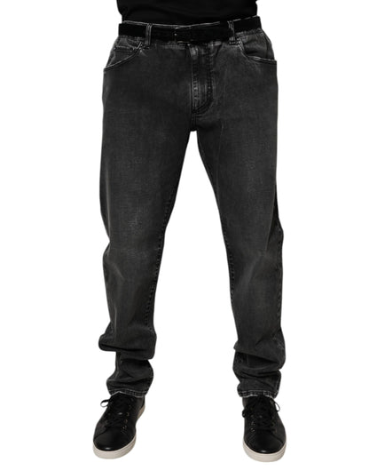 Black Cotton Stretch Skinny Men Denim Jeans-Dolce & Gabbana-LabelTerrace.com