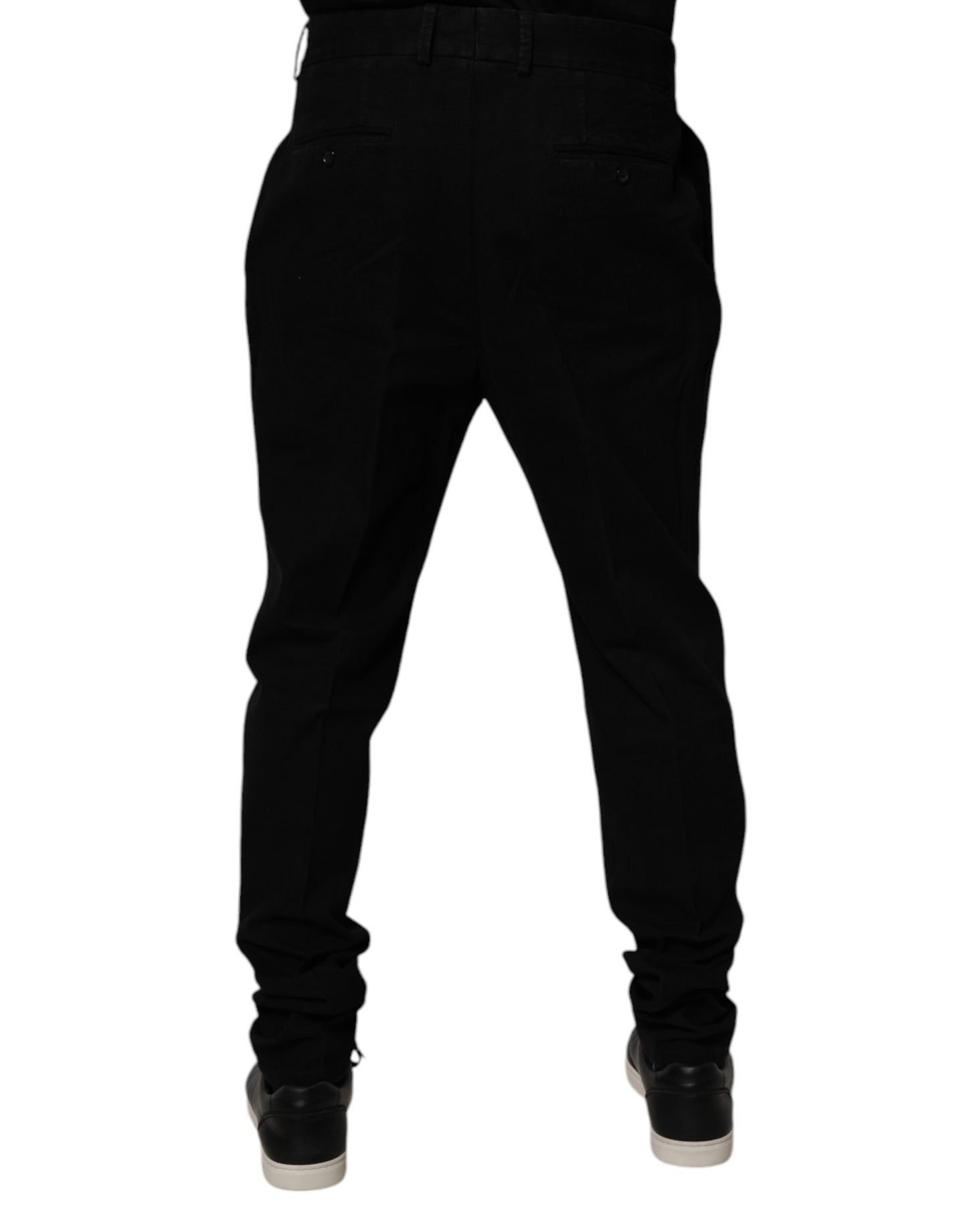 Black Cotton Stretch Skinny Pants-Dolce & Gabbana-LabelTerrace.com