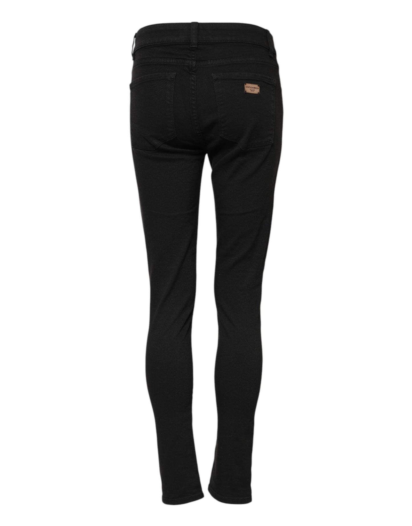 Black Cotton Stretch Slim Fit Denim Jeans-Dolce & Gabbana-LabelTerrace.com