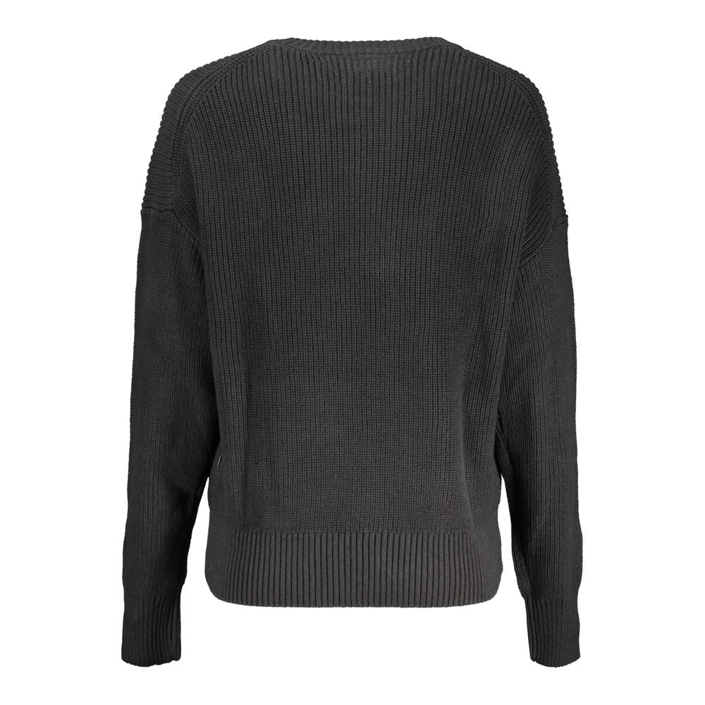 Black Cotton Sweater-Guess Jeans-LabelTerrace.com