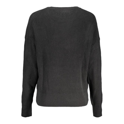 Black Cotton Sweater-Guess Jeans-LabelTerrace.com