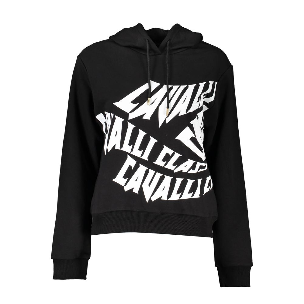 Black Cotton Sweatshirt-Cavalli Class-LabelTerrace.com