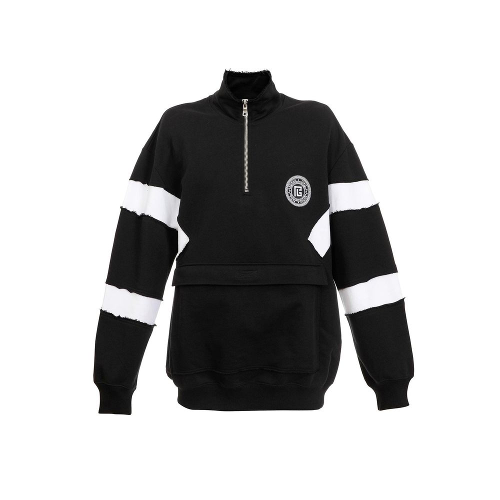 Circle Logo Cotton Sweatshirt-Balmain-LabelTerrace.com