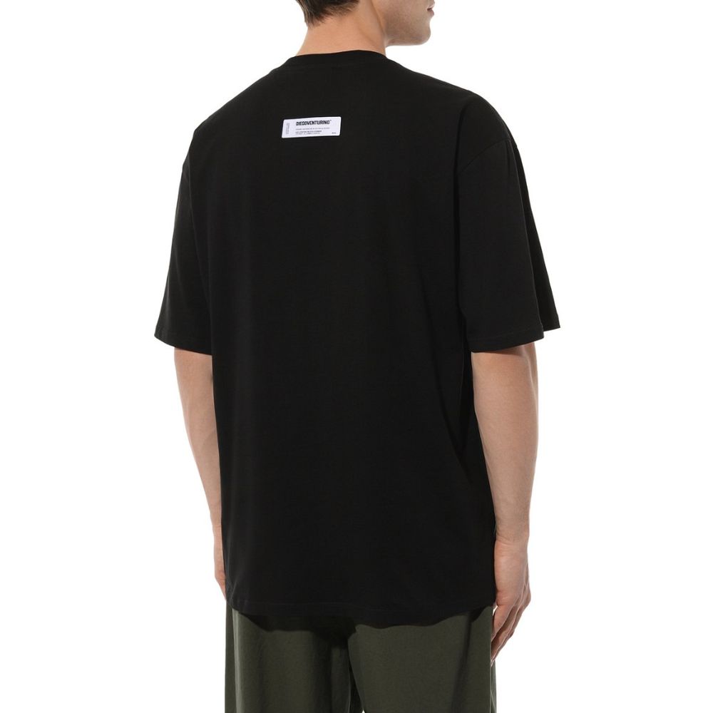 Black Cotton T-Shirt-Diego Venturino-LabelTerrace.com