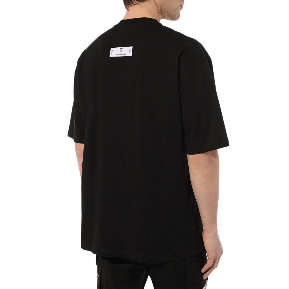 Black Cotton T-Shirt-Diego Venturino-LabelTerrace.com