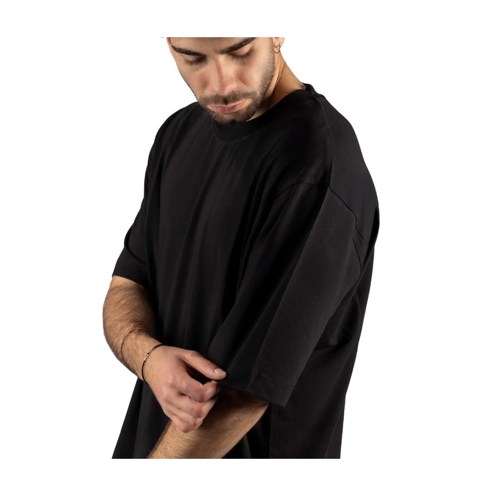 Black Cotton T-Shirt-Alpha Studio-LabelTerrace.com