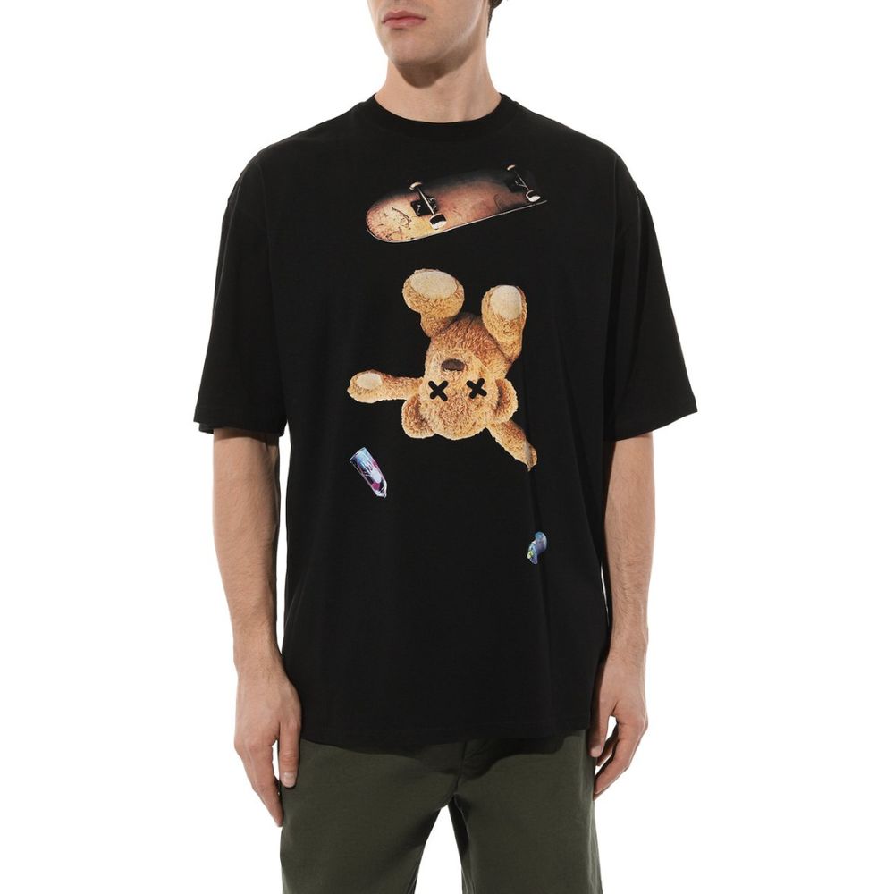 Black Cotton T-Shirt-Diego Venturino-LabelTerrace.com