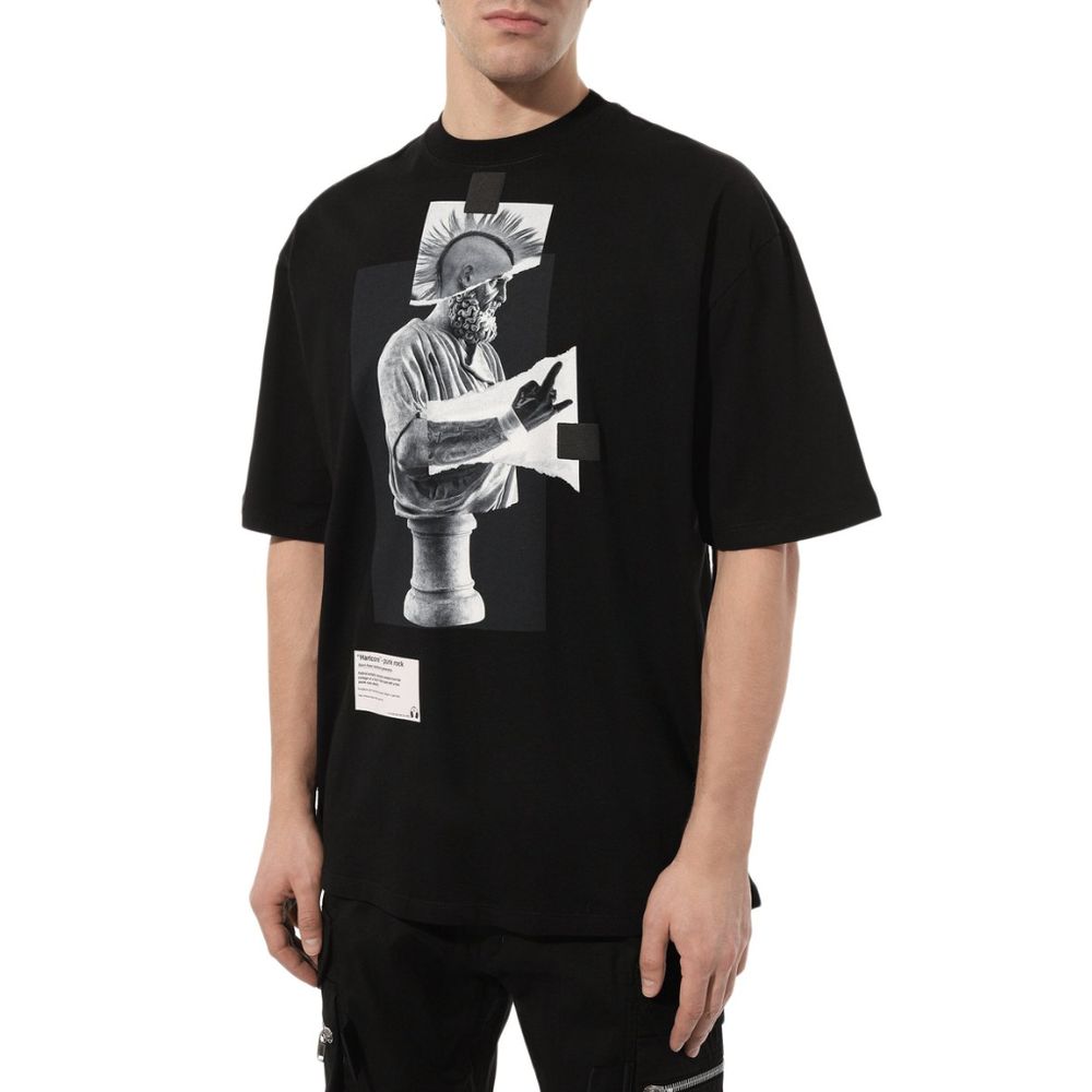 Black Cotton T-Shirt-Diego Venturino-LabelTerrace.com