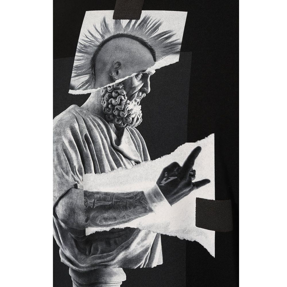 Black Cotton T-Shirt-Diego Venturino-LabelTerrace.com