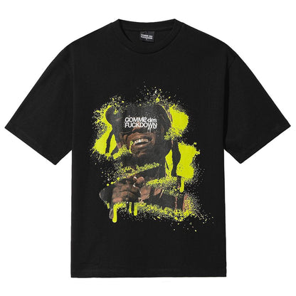 Black Cotton T-Shirt-Comme Des Fuckdown-LabelTerrace.com