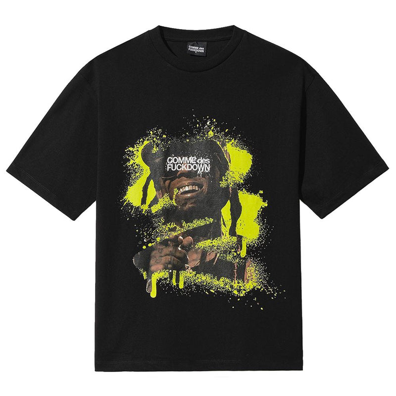 Black Cotton T-Shirt-Comme Des Fuckdown-LabelTerrace.com