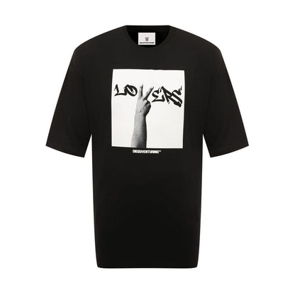 Black Cotton T-Shirt-Diego Venturino-LabelTerrace.com