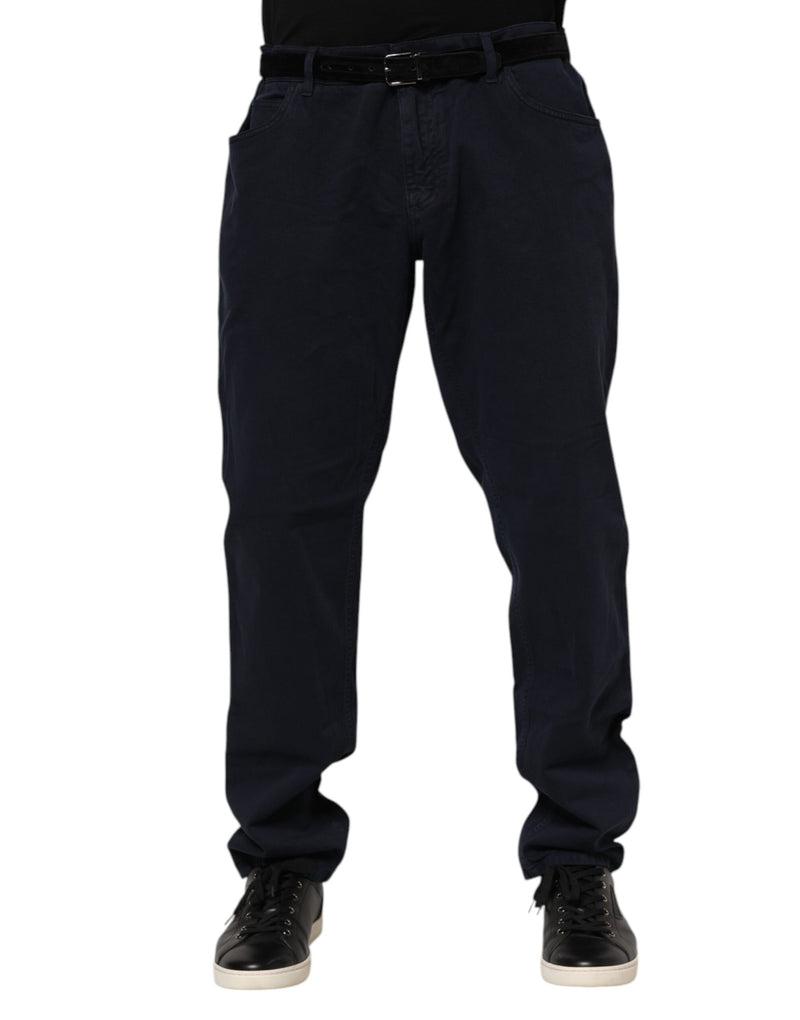 Black Cotton Tapered Denim Jeans-Dolce & Gabbana-LabelTerrace.com