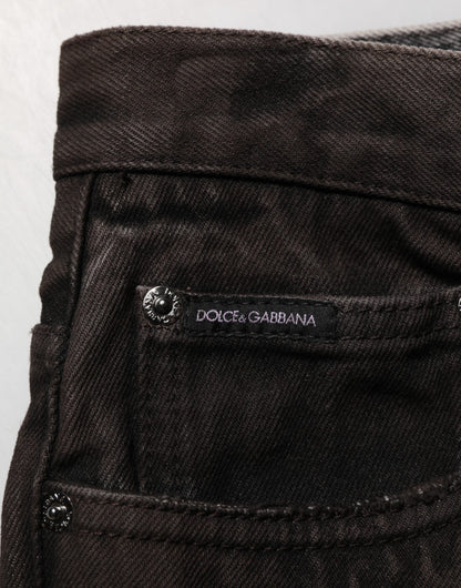 Black Cotton Tattered Denim Men Bermuda Short