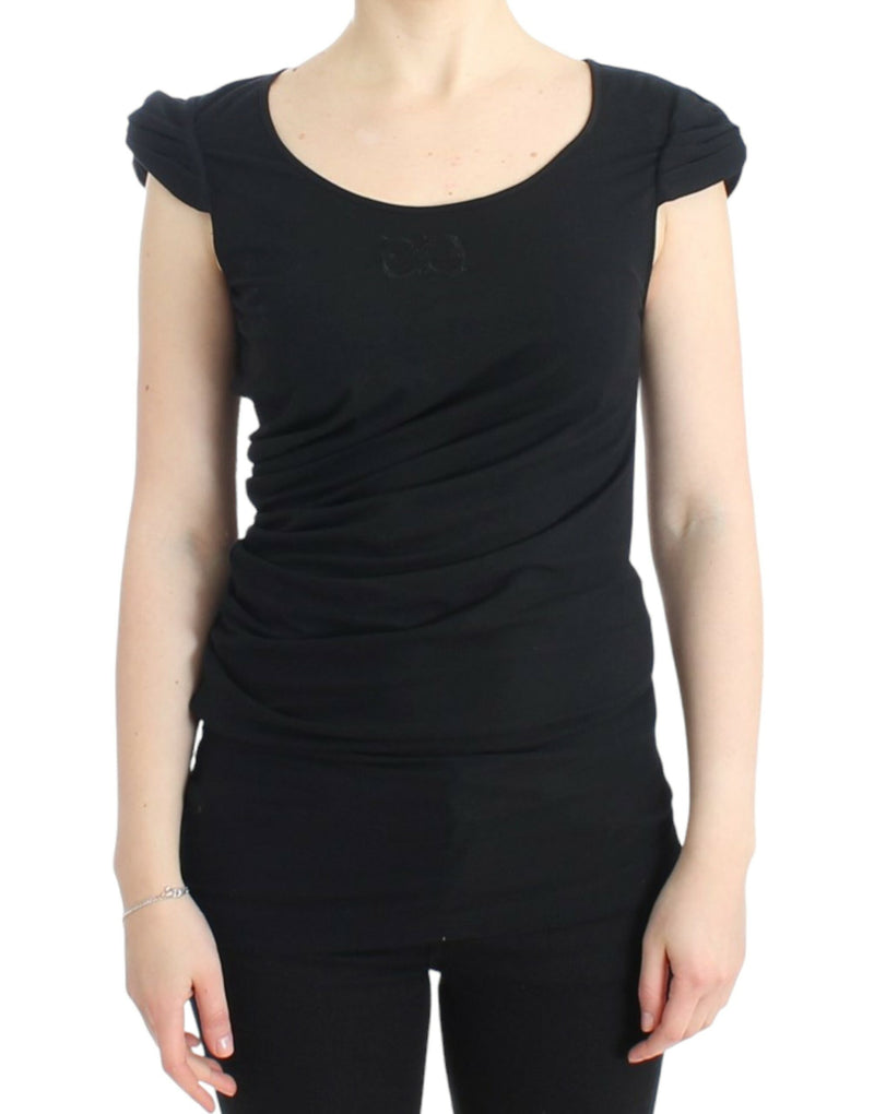 Black Cotton Top-Cavalli-LabelTerrace.com