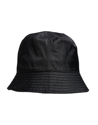 Black Cotton Wide Brim Bucket Hat-Dolce & Gabbana-LabelTerrace.com