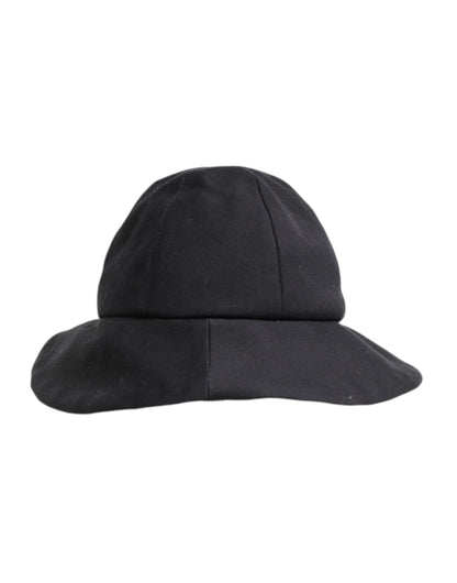 Black Cotton Wide Brim Bucket Hat-Dolce & Gabbana-LabelTerrace.com