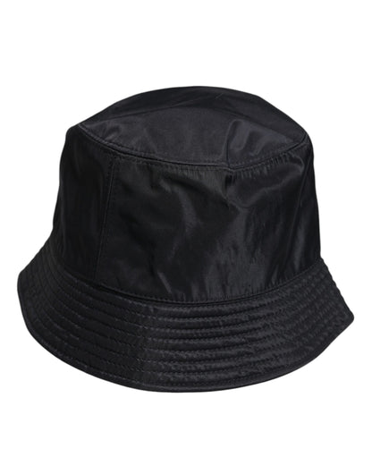 Black Cotton Wide Brim Bucket Hat-Dolce & Gabbana-LabelTerrace.com