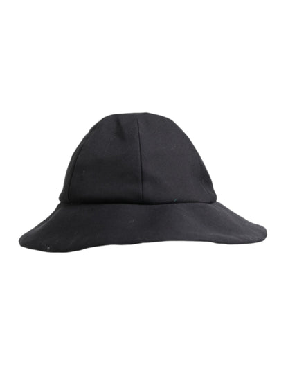 Black Cotton Wide Brim Bucket Hat-Dolce & Gabbana-LabelTerrace.com