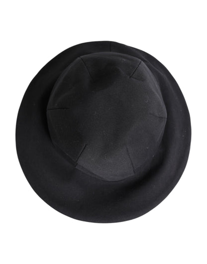 Black Cotton Wide Brim Bucket Hat-Dolce & Gabbana-LabelTerrace.com
