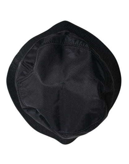 Black Cotton Wide Brim Bucket Hat-Dolce & Gabbana-LabelTerrace.com