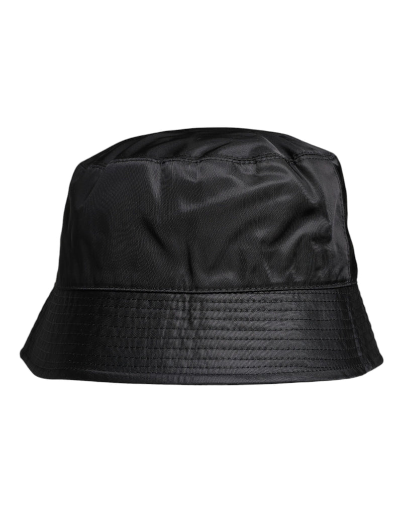 Black Cotton Wide Brim Bucket Hat-Dolce & Gabbana-LabelTerrace.com