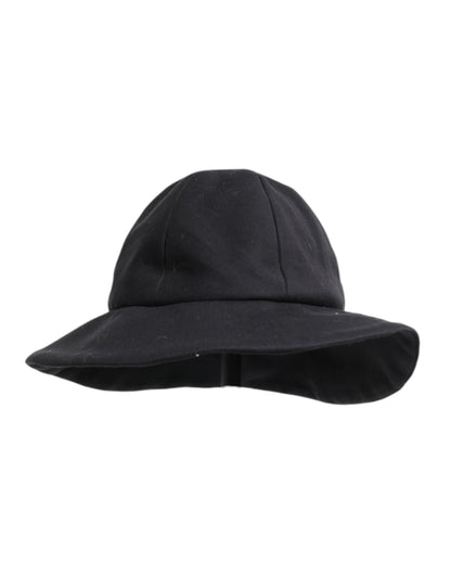 Black Cotton Wide Brim Bucket Hat-Dolce & Gabbana-LabelTerrace.com