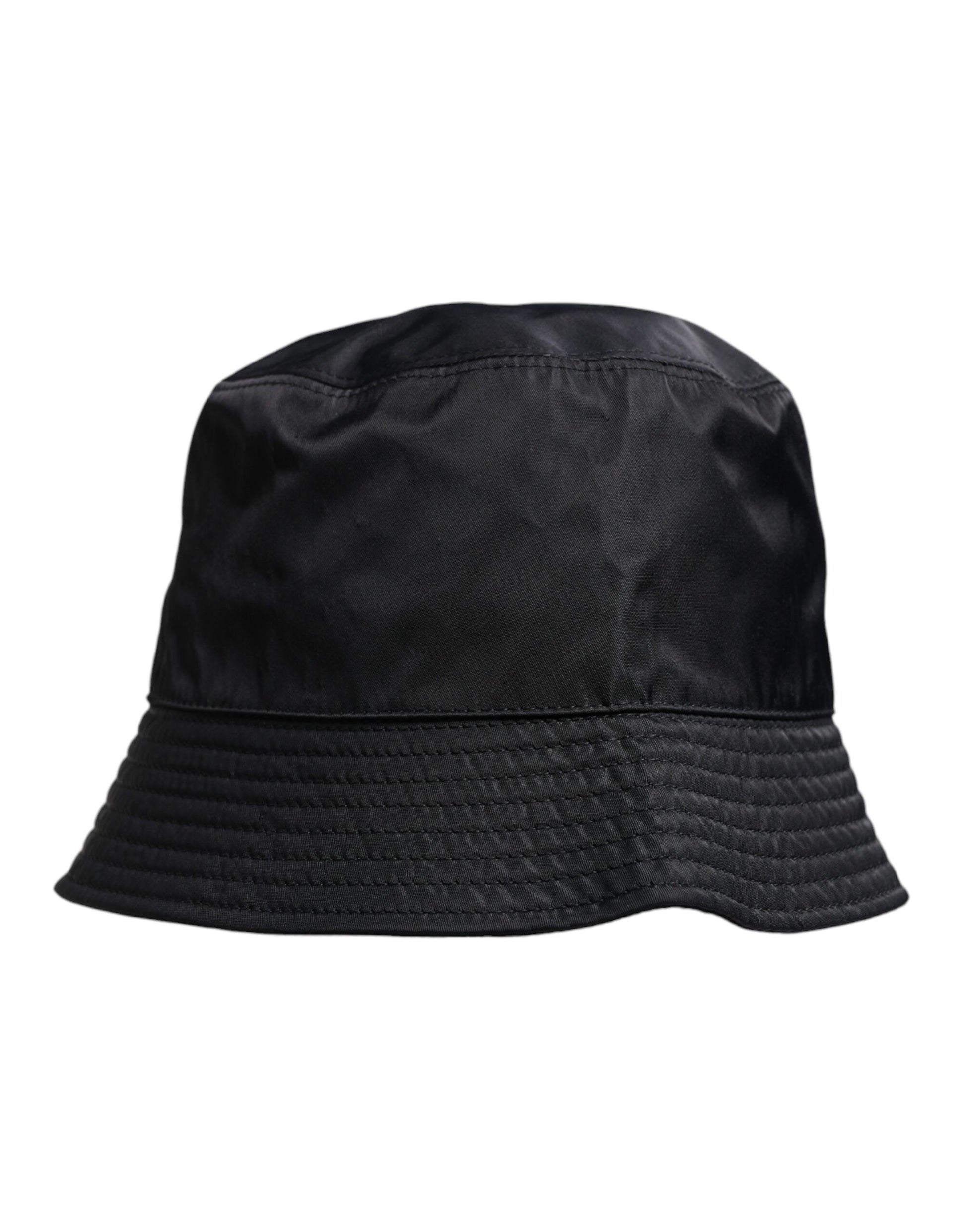 Black Cotton Wide Brim Bucket Hat-Dolce & Gabbana-LabelTerrace.com