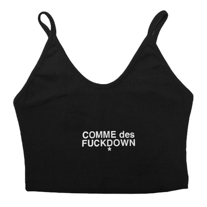 Black Cotton Women Crop Top-Comme Des Fuckdown-LabelTerrace.com