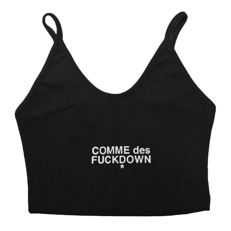 Black Cotton Women Crop Top-Comme Des Fuckdown-LabelTerrace.com