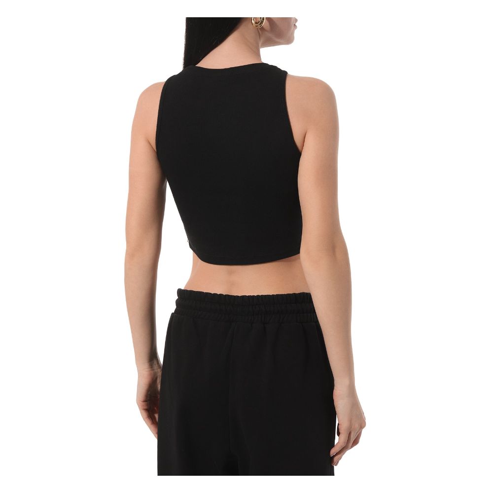 Black Cotton Women Cropped Top-Comme Des Fuckdown-LabelTerrace.com