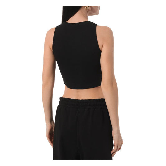Black Cotton Women Cropped Top-Comme Des Fuckdown-LabelTerrace.com