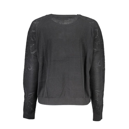 Black Cotton Women Sweater