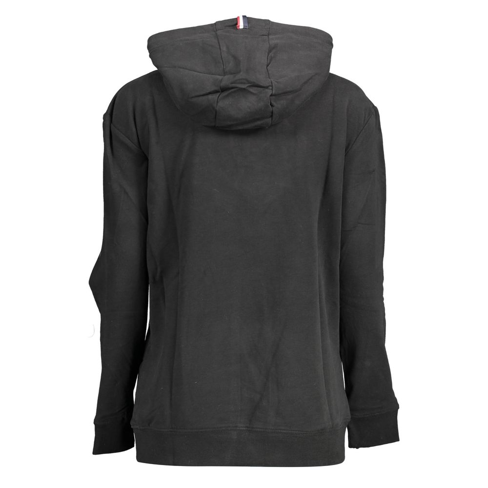 Black Cotton Women Sweater With Contrasting Details-U.S. POLO ASSN.-LabelTerrace.com