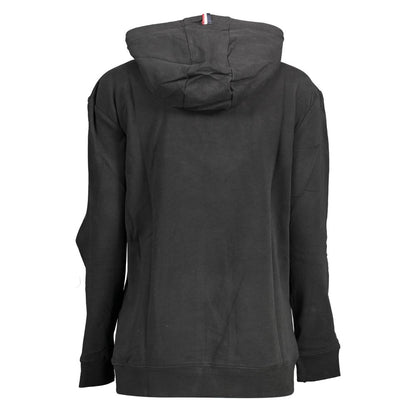 Black Cotton Women Sweater With Contrasting Details-U.S. POLO ASSN.-LabelTerrace.com