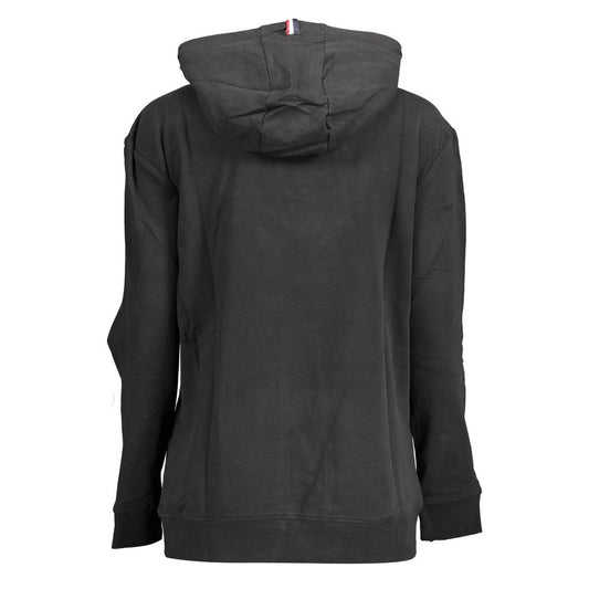 Black Cotton Women Sweater With Contrasting Details-U.S. POLO ASSN.-LabelTerrace.com