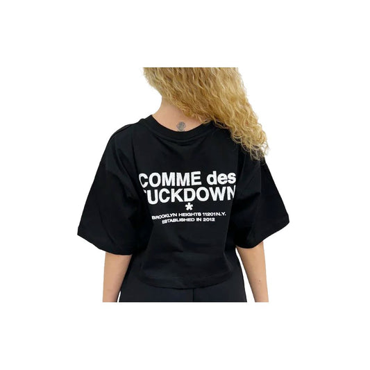 Black Cotton Women T-Shirt-Comme Des Fuckdown-LabelTerrace.com