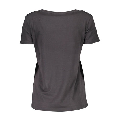 Black Cotton Women T-Shirt-Scervino Street-LabelTerrace.com