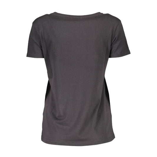 Black Cotton Women T-Shirt-Scervino Street-LabelTerrace.com