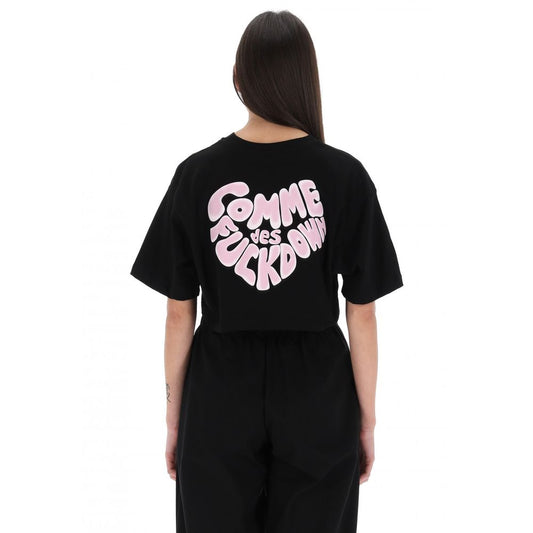 Black Cotton Women T-Shirt-Comme Des Fuckdown-LabelTerrace.com