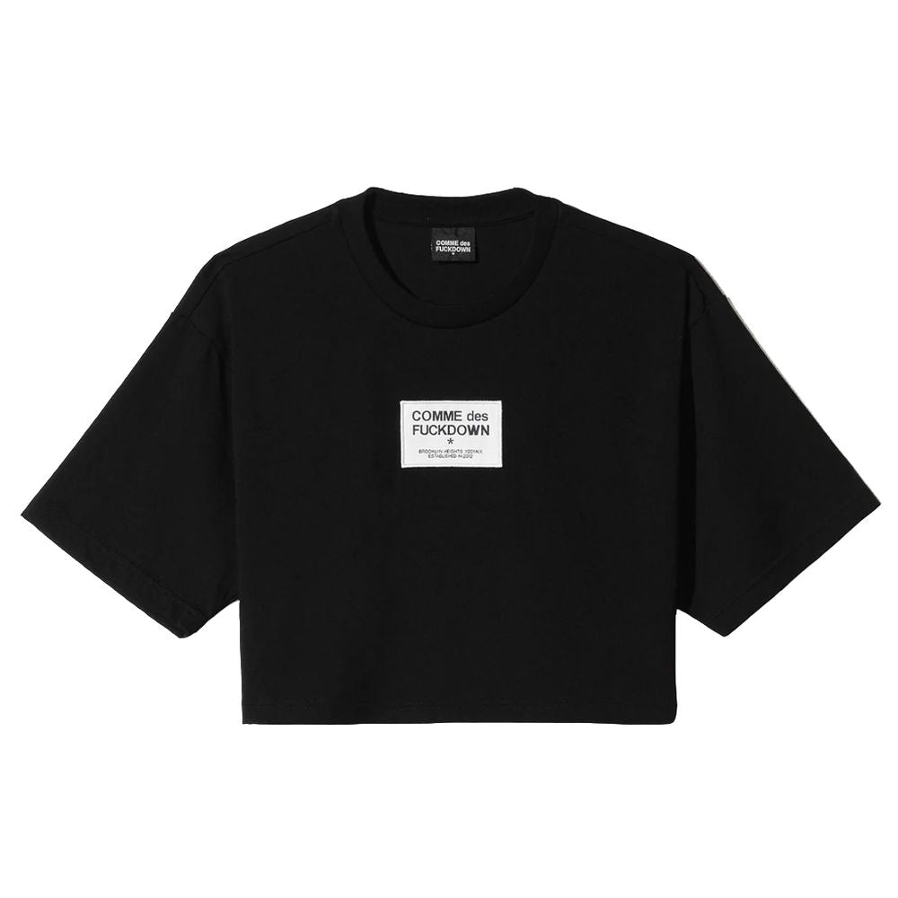 Black Cotton Women T-Shirt-Comme Des Fuckdown-LabelTerrace.com