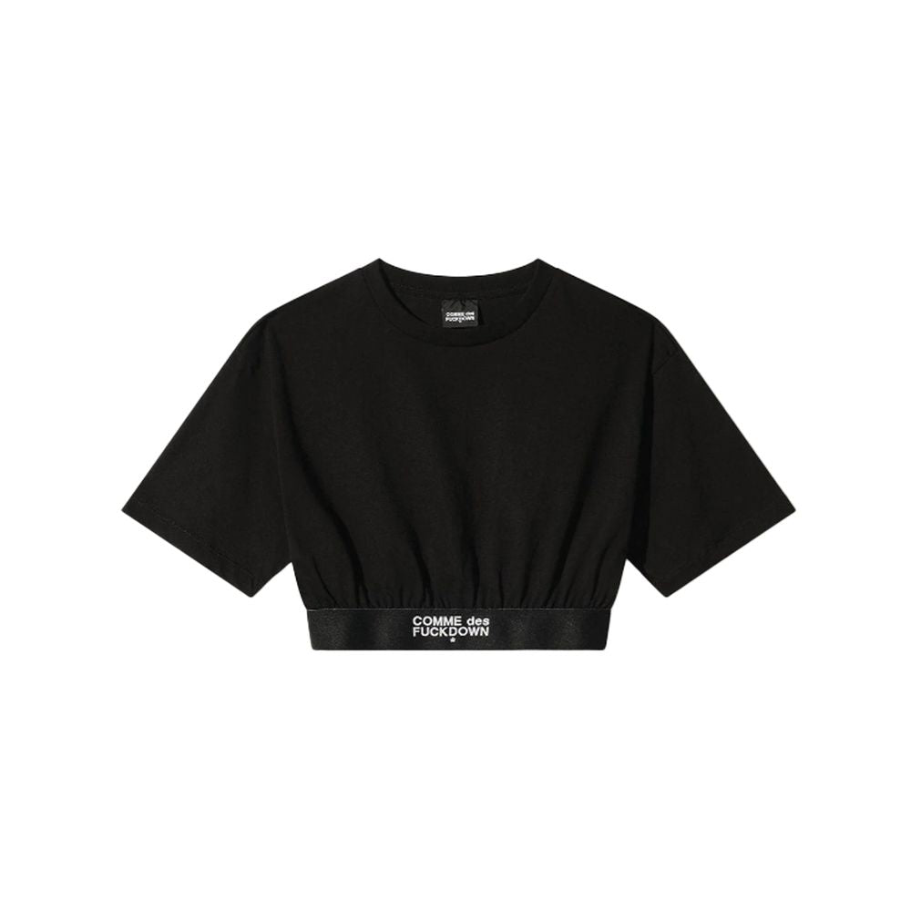 Black Cotton Women T-Shirt-Comme Des Fuckdown-LabelTerrace.com
