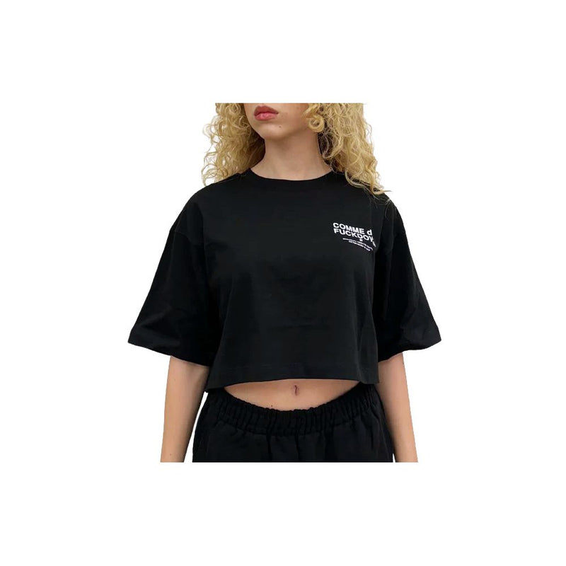 Black Cotton Women T-Shirt-Comme Des Fuckdown-LabelTerrace.com