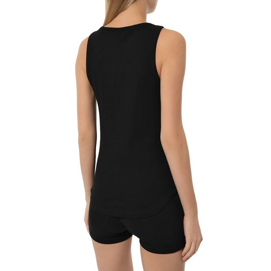 "Black Cotton Women Tank Top"-Comme Des Fuckdown-LabelTerrace.com
