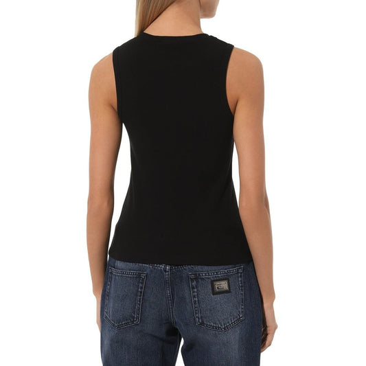 Black Cotton Women Tank Top-Comme Des Fuckdown-LabelTerrace.com
