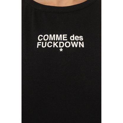 "Black Cotton Women Tank Top"-Comme Des Fuckdown-LabelTerrace.com